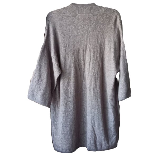 Dana Buchman Grey Damask Open Cardigan Sweater Kimono sz M  NWT  /B8 - Picture 3 of 10